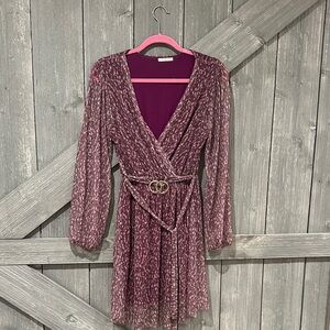 🇮🇹 Elegant Purple Wrap Dress
